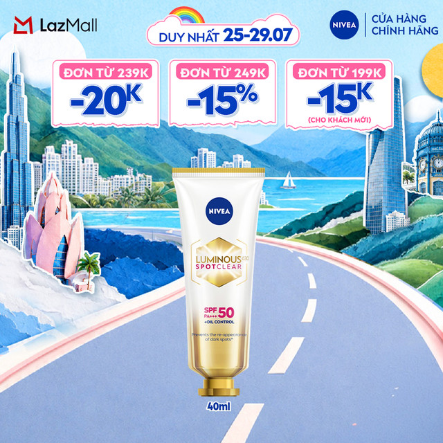 Kem Chống Nắng Dưỡng Da NIVEA LUMINOUS 630 Mờ Đốm Nâu | Ngăn Thâm Nám SPF50 PA+++ 40ml - 89581