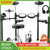 LZD Donner DED-95 Electric Drum Set, Beginner Kit, Black