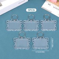 JULYHOT 5pcs Trống khung ảnh Keychain rõ ràng Acrylic Keyring chèn ảnh chia chìa khóa mặt dây chuyền DIY Key chủ vài món quà kỷ niệm