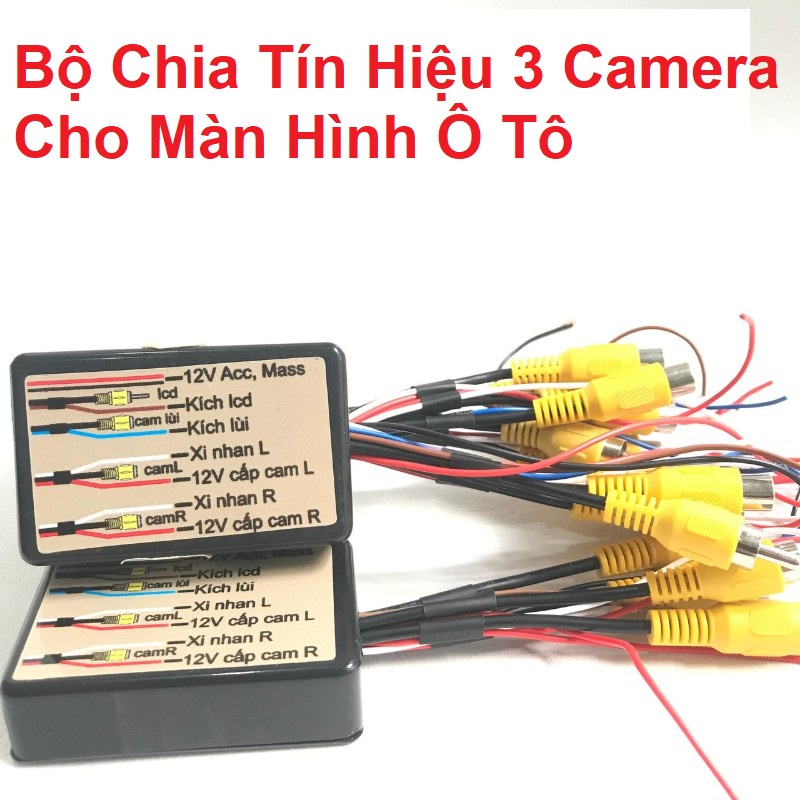 Bộ Chia Tín Hiệu 2 Camera Cặp Lề, 1 Camera Lùi Cho Màn Hình Ô Tô