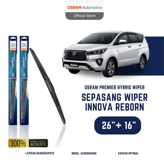 Osram Sepasang Wiper Hybrid Premier Mobil Toyota Kijang Innova Reborn Size 26 dan 16 Inci Harga 233,700 rupiah*Gratis Ongkir