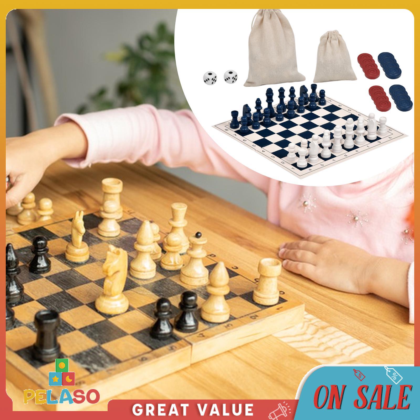 Pelaso Bộ cờ vua trò chơi với Bàn cờ và cờ, backgammon với túi lưu trữ phát triển tư duy logic cho sinh nhật mới bắt đầu bên trẻ em