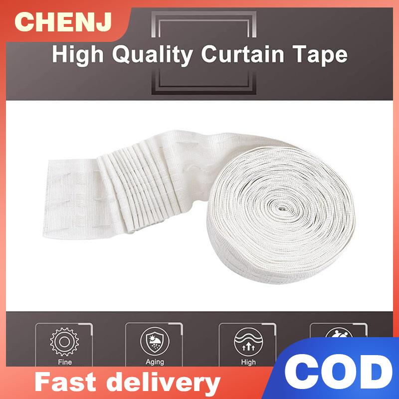 CHENJ เทปส่วนหัวม่านจีบ10เมตร 10.9หลาเทปส่วนหัวม่านที่ถอดออกได้สำหรับม่านแสงหน้าต่างม่านประตู ราคา 157 บาท*ส่งฟรี
