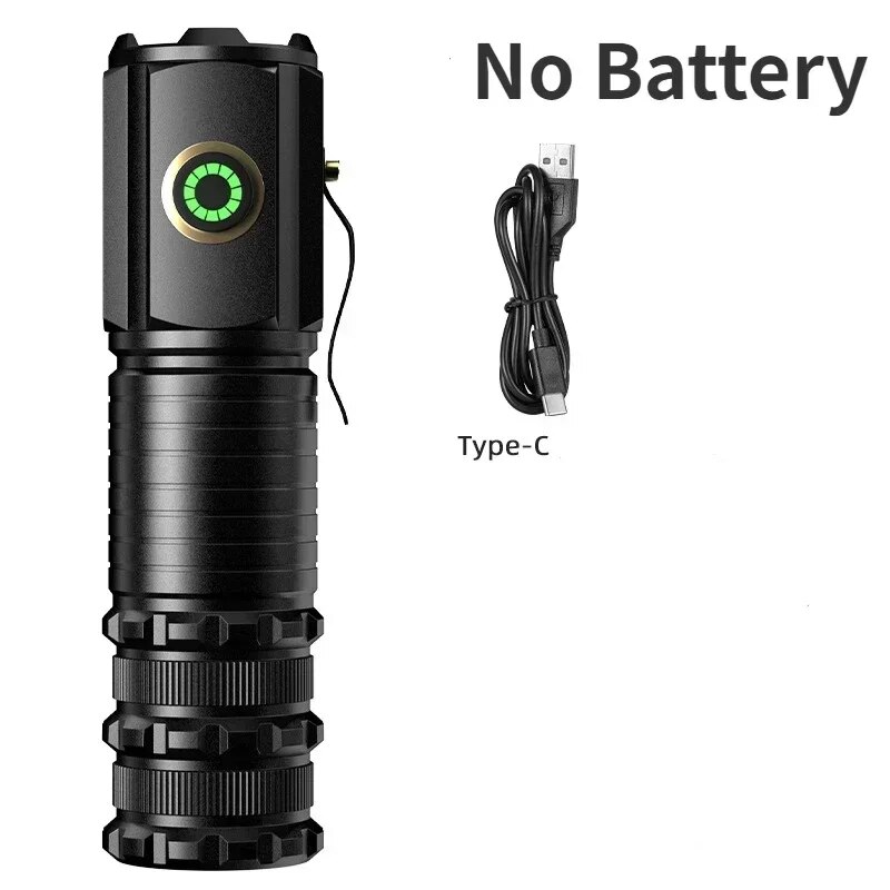 WUZHISHANG 3 LED Flashlight 18350 Aluminium Alloy Torch Rechargeable USB Light IP68 Waterproof with Magnet for Hiking Camping