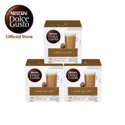 [3 Boxes] Nescafe Dolce Gusto Cafe Au Lait Milk Coffee Pods / Coffee Capsules 16 servings [Expiry Jun 2022]
