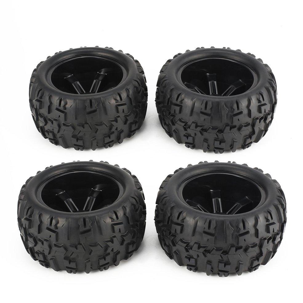 Qnstar 4 Pcs 150 Mm Pelek Roda dan Ban untuk 1/8 Truk Monster Traxxas HSP HPI E-MAXX Savage Flux Balap Aksesori Mobil RC
