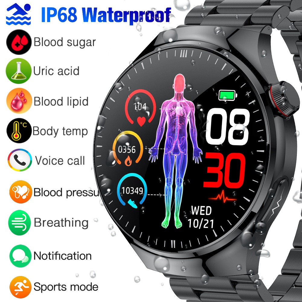 TK26 Smart Watch Blood Lipid Uric Acid Blood Glucose Body Fat Body Temperature ECG Monitoring Smartwatch For Men Women Waterproof Sport Fitness Bluetooth Call Bracelet ราคา 1,325 บาท*ส่งฟรี