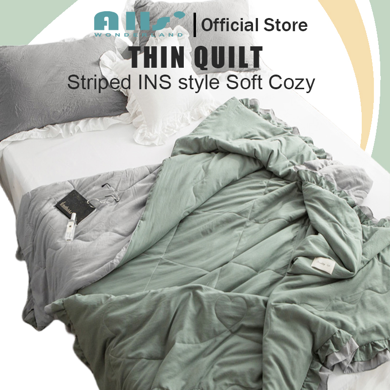 Alls' Wonderland Princess Style Solid Color Quilt With Lace Air Conditioner Quilt Queen King ราคา 776 บาท*ส่งฟรี