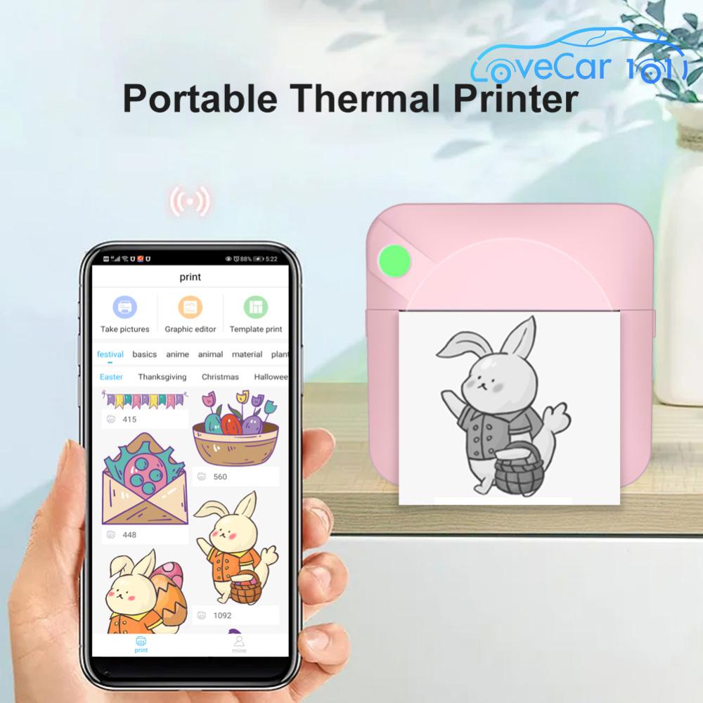 C17 Pocket Thermal Printer Paper Photo 200DPI Wireless Bluetooth Mobile Printing ราคา 485 บาท*ส่งฟรี