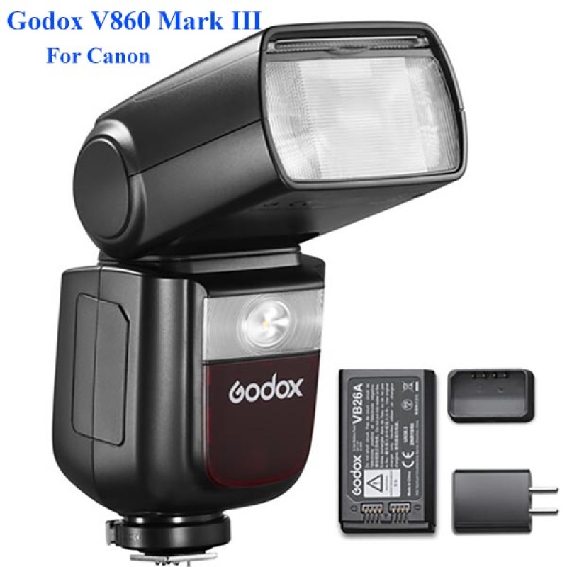 Đèn Flash Godox V860 III dùng cho máy ảnh Canon (Kèm pin và sạc)