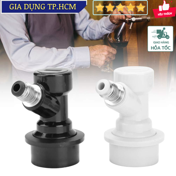 TonyDecor - Bộ 2 Khóa Bi Ngắt Kết Nối Dành Cho Thùng Corny  Phụ Kiện Bền Bỉ và Tiện Dụng (1 đen 1 trắng)