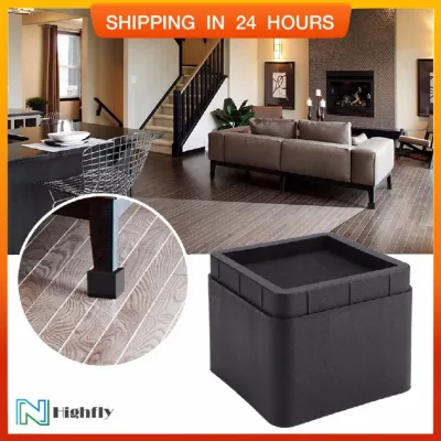 [High Quality]4PCS Durable Stackable Bed Risers Black Square Moisture-proof Insect-proof Furniture Legs