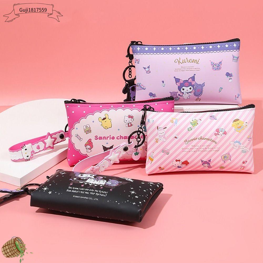 GUJI1817559 Anime Túi đựng đồ Dễ thương Kuromi My Melody cinnamoroll Ví đựng tiền xu Phụ kiện Đơn giản Túi đựng mỹ phẩm
