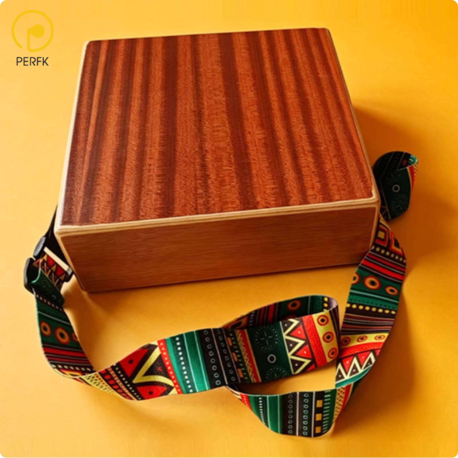 Perfk Compact Cajon Drum with Strap Hand-Played Cajon with Adjustable Strap Wearable Percussion Instrument Unique for Students, Practice ราคา 12,525 บาท*ส่งฟรี