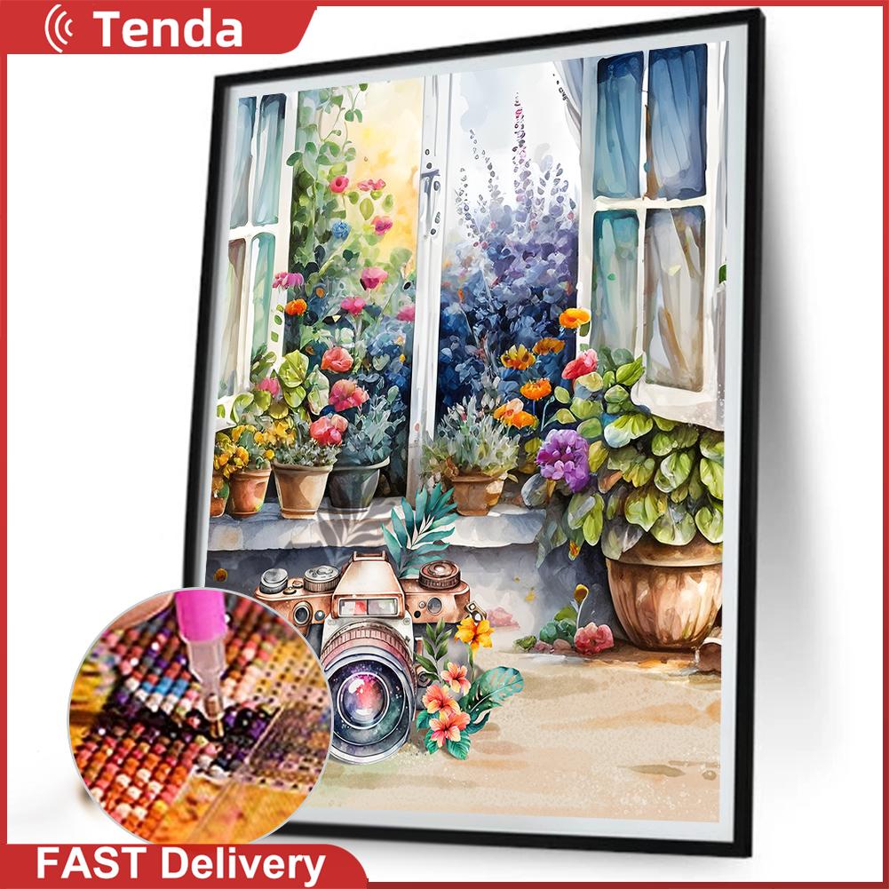 Đồ thủ công nghệ thuật trang trí nhà Bộ thiết bị camera Full tranh đính Kim Cương Tròn tự làm 5D