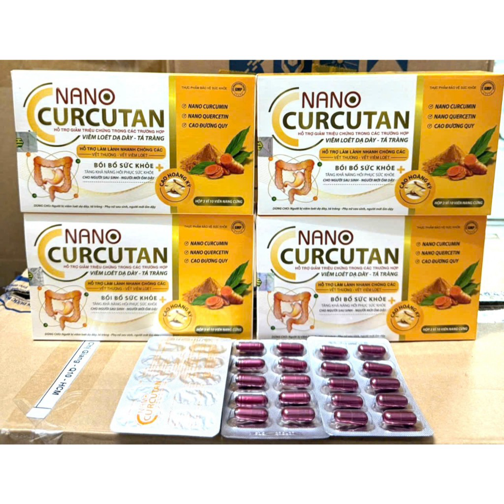 Nano Curcutan viêm loét dạ dày tá tràng viên đau dạ dày hành tá tràng, trào ngược dạ dày thực quản Nano Curcumin gold