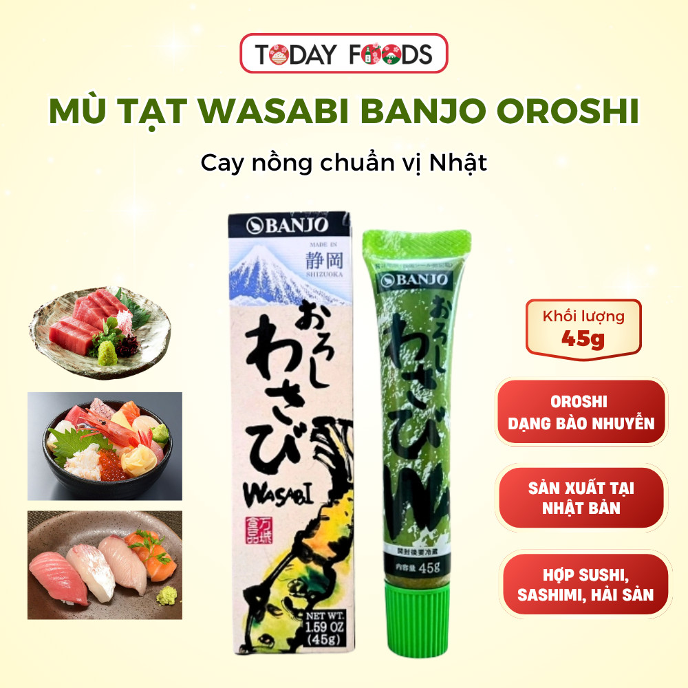 Mù Tạt Wasabi Banjo Oroshi 45g Nhật Bản - Dạng Bào Ăn Kèm Sushi Sashimi