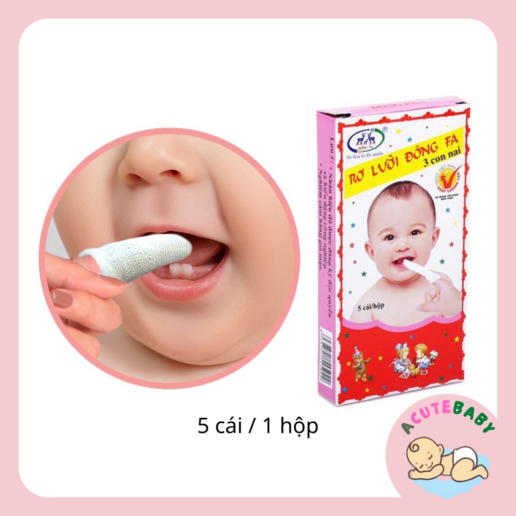 Rơ lưỡi cho bé Đông Pha vệ sinh răng miệng trẻ sơ sinh Hộp 5 chiếc