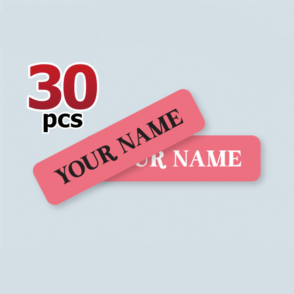 30 PCS Custom Name T-Shirt Labels Personalized DTF Printing Cloth Name Stickers Iron-On Press Screen Printing for T-shirts Clothes