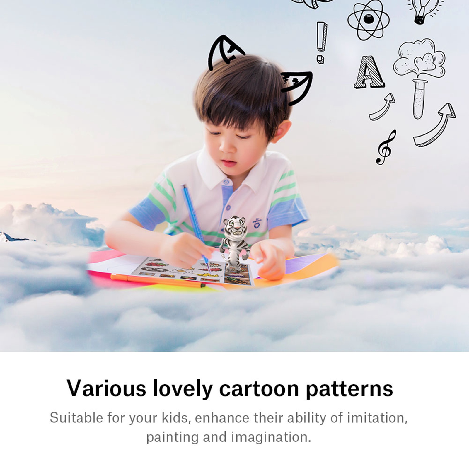 3D in Bộ dụng cụ tự làm máy in 3D giấy vẽ máy in 3D giấy vẽ họa tiết hoạt hình giấy in có thể tái chế máy in 3D Bảng điện tử Graffiti Mẫu 3D bút vẽ mẫu cơ bản Mat công cụ máy in 3D vẽ khuôn