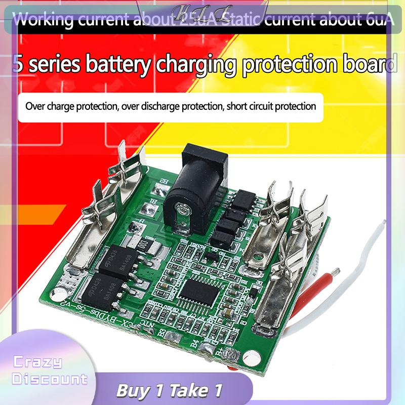 KLL Li-ion Lithium Battery Pack bảo vệ bảng mạch BMS mô-đun cho các công cụ điện 5S 18V 21V 20A pin