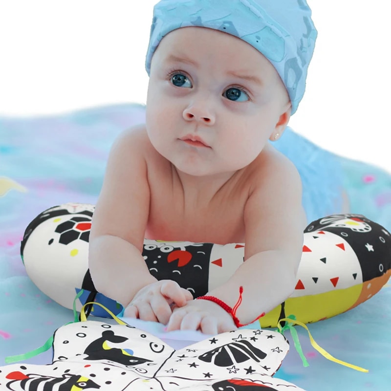 Gối cho bé thời gian nằm sấp Đồ chơi màu đen và trắng gối nằm tương phản cao hai mặt đồ chơi cảm giác trẻ sơ sinh đào tạo đầu gối nóng 2023 mới