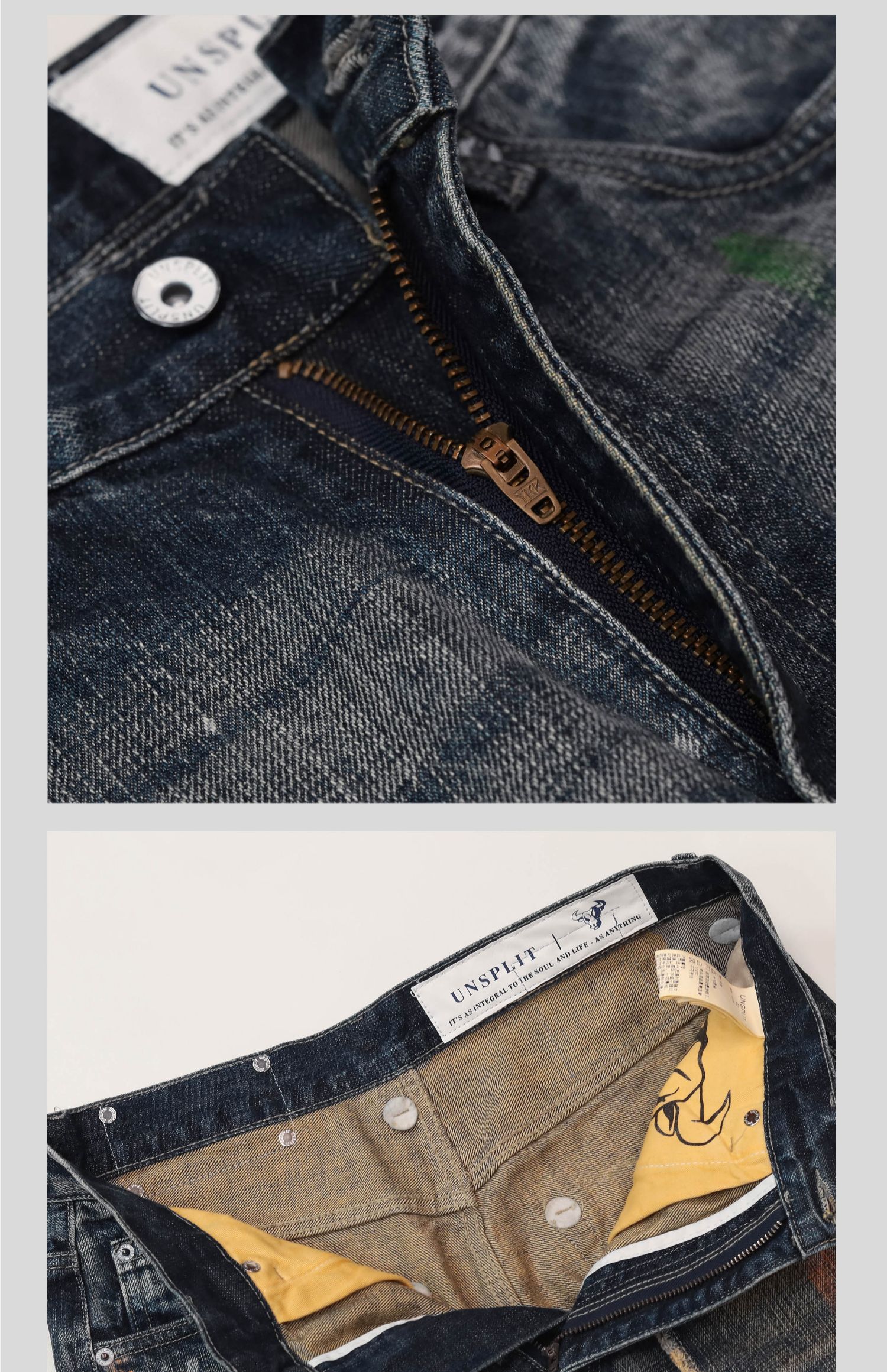 2024 Rechte herenjeans met geborduurde appliqué, Japanse modetrend, persoonlijkheid, vrijetijdsbroek
