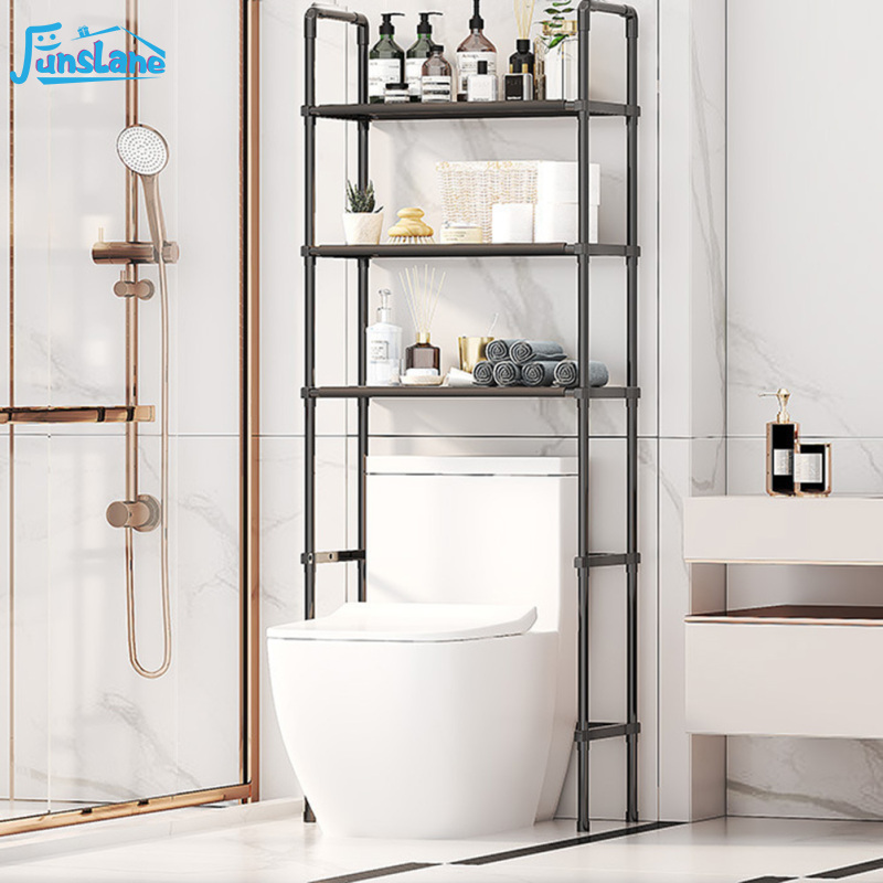 FunsLane Over-The-Toilet Storage, 3 Tier Bathroom Organizer Shelf, Freestanding Space Saver, Over The Toilet Rack With Multi-Functional Shelves For Home Bathroom ราคา 548 บาท*ส่งฟรี