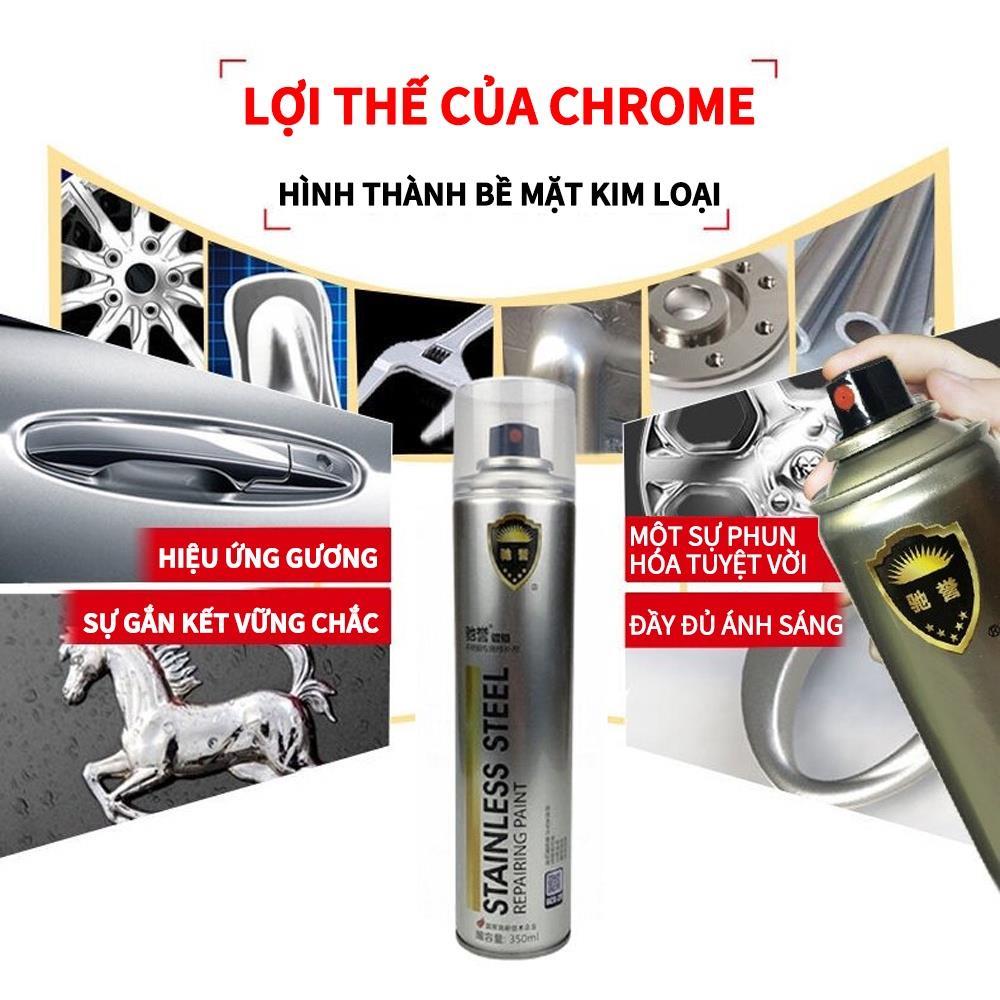 CODSơn Bạc Mạ Crom Sơn Xịt Mạ Chrome Sáng Bóng 350ml－Chai Sơn Mạ Siêu Bóng-Sơn xeぃ2025 NEW