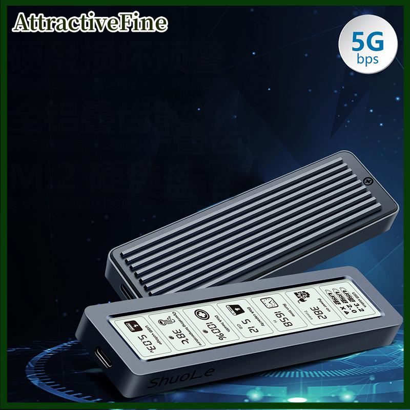 AttractiveFine M2 SSD trường hợp NVMe Sata giao thức kép 10gbps với màn hình hiển thị thông minh kỹ thuật số usb3.2 Gen2 Loại C đĩa Hộp M.2 SSD bao vây Giá 435,370 Đồng*Miễn phí vận chuyển