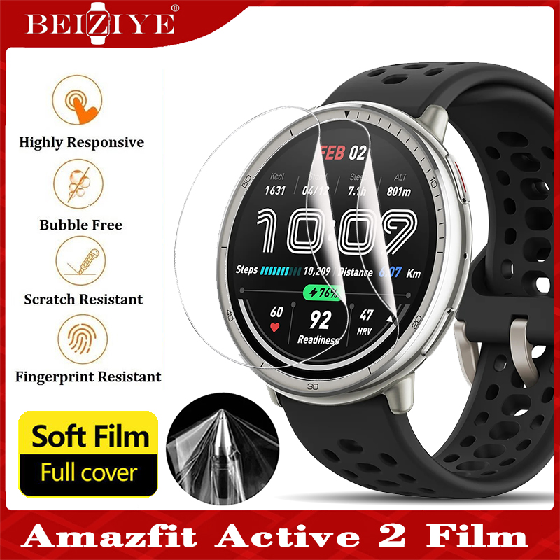 ฟิล์มกันรอย Amazfit Active 2 Smart Watch 44mm ฟิล์ม Screen Protector Soft Film Hydrogel Full Coverage ฟิล์มไฮโดรเจล amazfit active 2 ฟิล์มนุ่ม Protective Film Accessories ราคา 62 บาท*ส่งฟรี