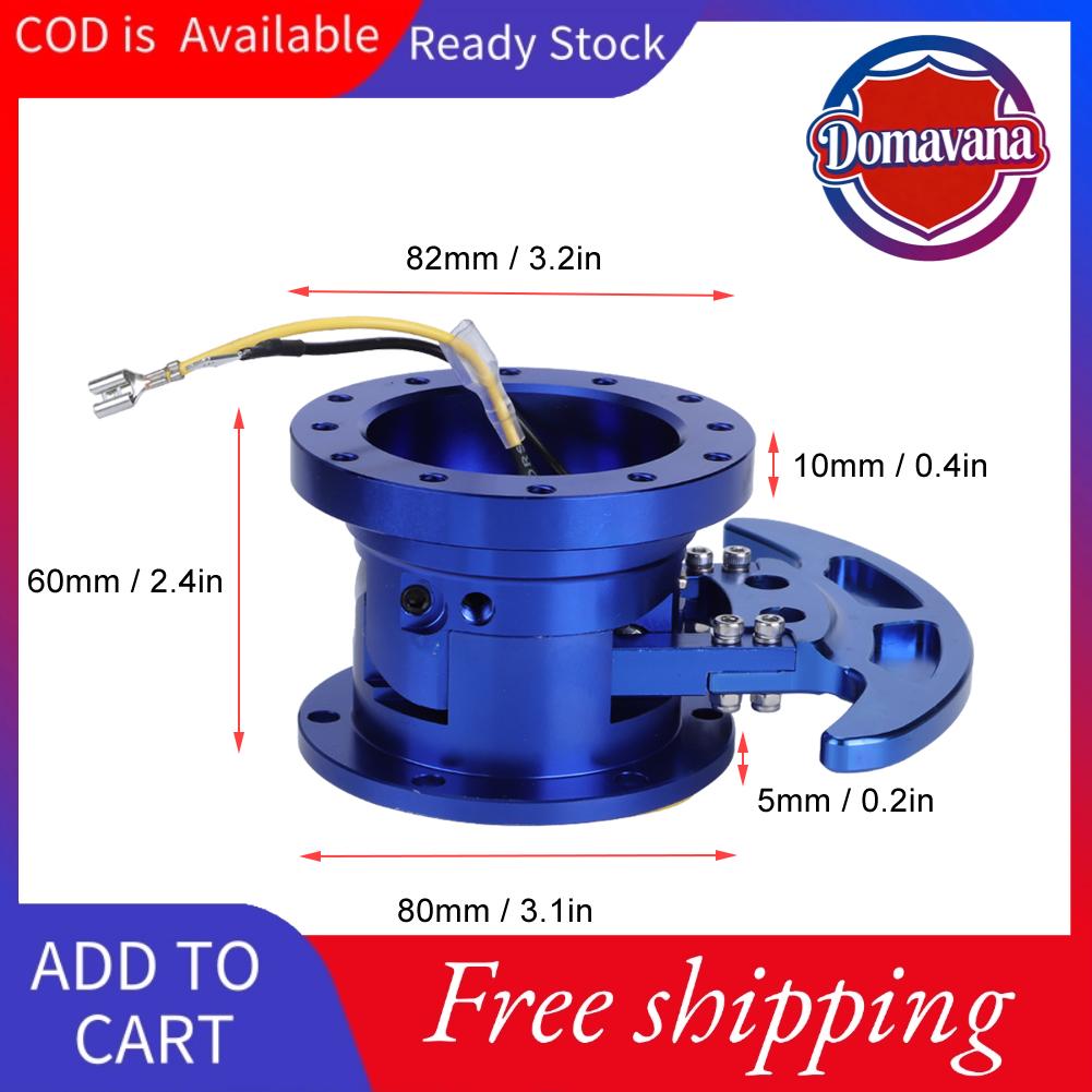 Domavana Tay lái Nghiêng lật lên Vô lăng Hub Vô lăng ô tô Nghiêng lật Racing Vô lăng phát hành nhanh Bộ trung tâm Bộ chuyển đổi có thể tháo rời màu đen (Màu xanh da trời) Giá 720,000 Đồng*Miễn phí vận chuyển