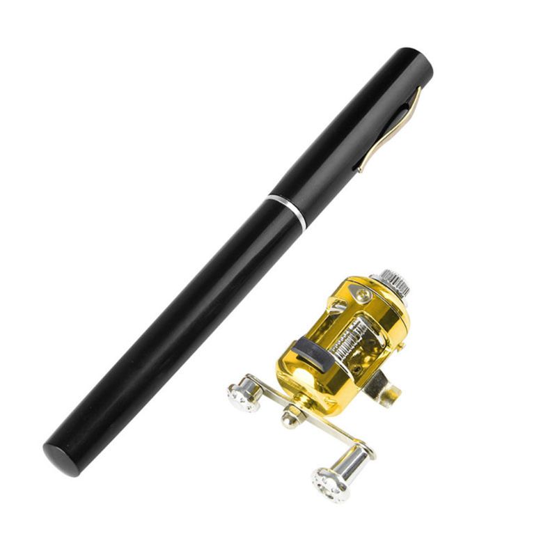 Mini pen appearance fishing rod portable rotating wheel fishing rod 1 piece  winter outdoor fishing rod fishing accessories