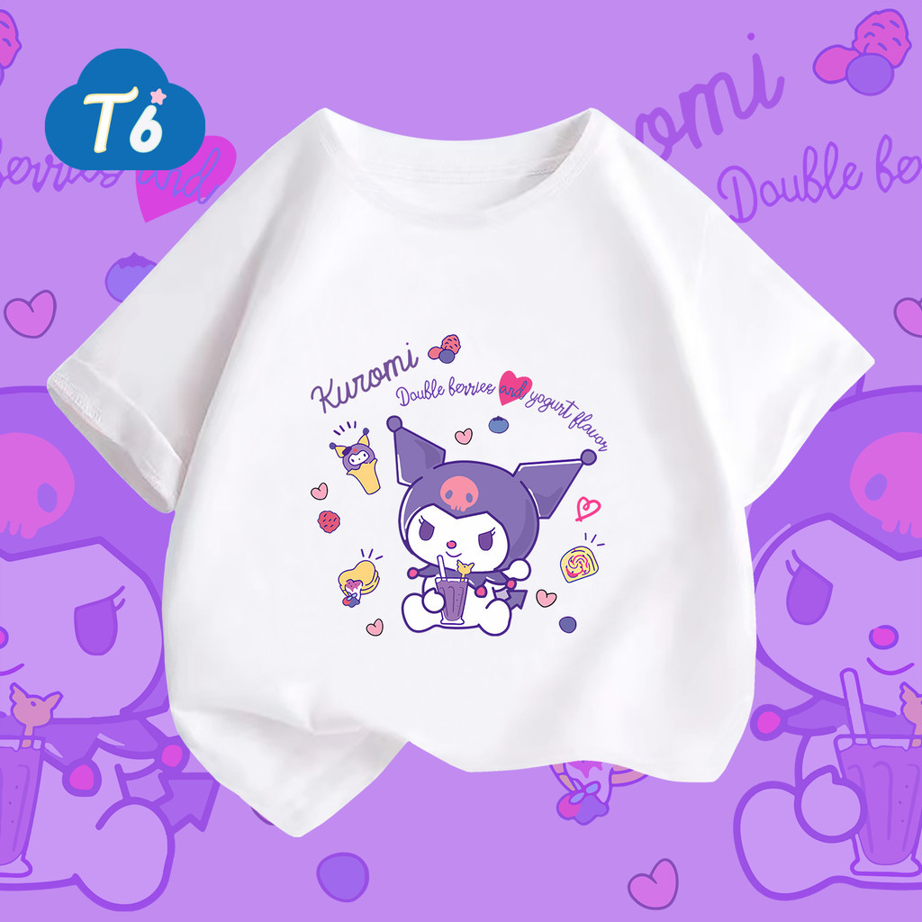 T6📮ส่งของทุกวัน kids clothes เด็ก KUROMI🤗100% Cotton 6สี 100-158 เนื้อผ้านิ่ม ราคา 149 บาท*ส่งฟรี