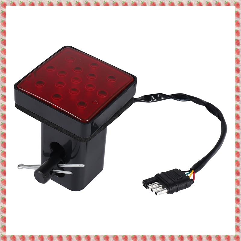 (RBPN) Red 15 LED 2 inch Trailer Truck Hitch Tow Haul Receiver Cover Brake Light with Pin 12V