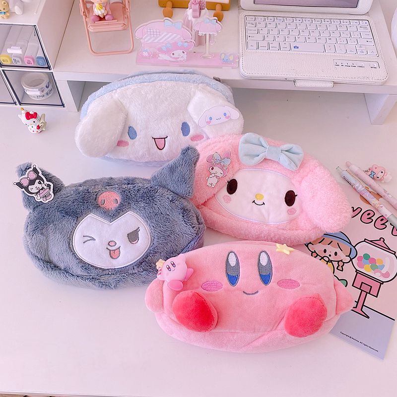 Túi Đựng Bút Chì / Mỹ Phẩm Hình Cinnamoroll Nhồi Bông Hoạt Hình Sanrio Kuromi My Melody Đáng Yêu