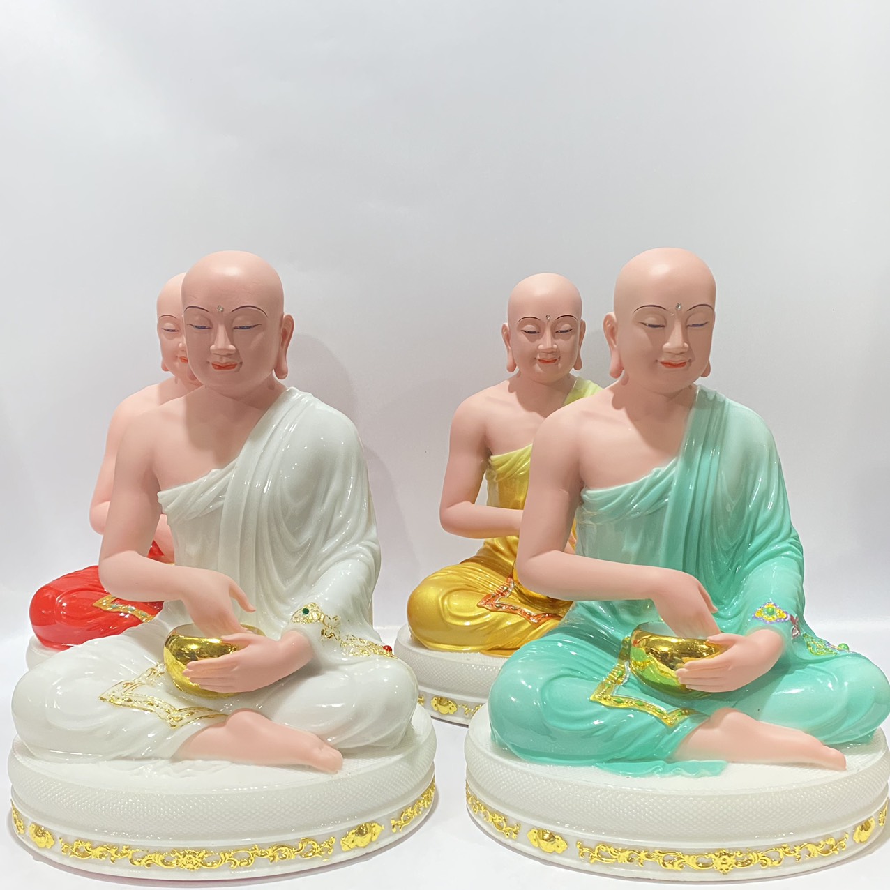 Tượng thánh tăng sivali bột đá ngồi 30cm nhiều màu đẹp