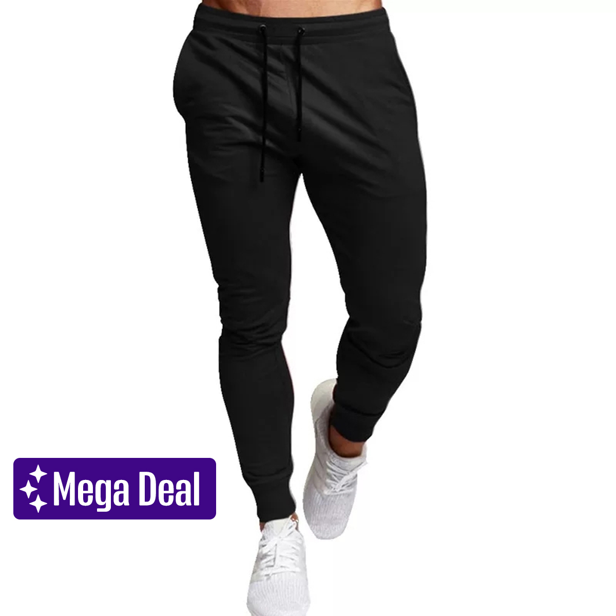Plain Black Summer Terry Stuff Slim Cuffed Jogging Trouser Pajama for Men & Women Girls Gym Sweat Pants