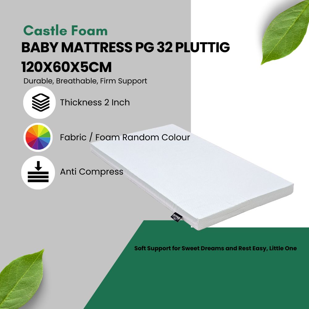 High Quality Playpen Tilam Bayi Infant Pure Foam Baby Cot Baby Mattress 婴儿床垫 120x60x5cm (PLUTTIG-IKEA) Harga 79 Ringgit*Penghantaran Percuma