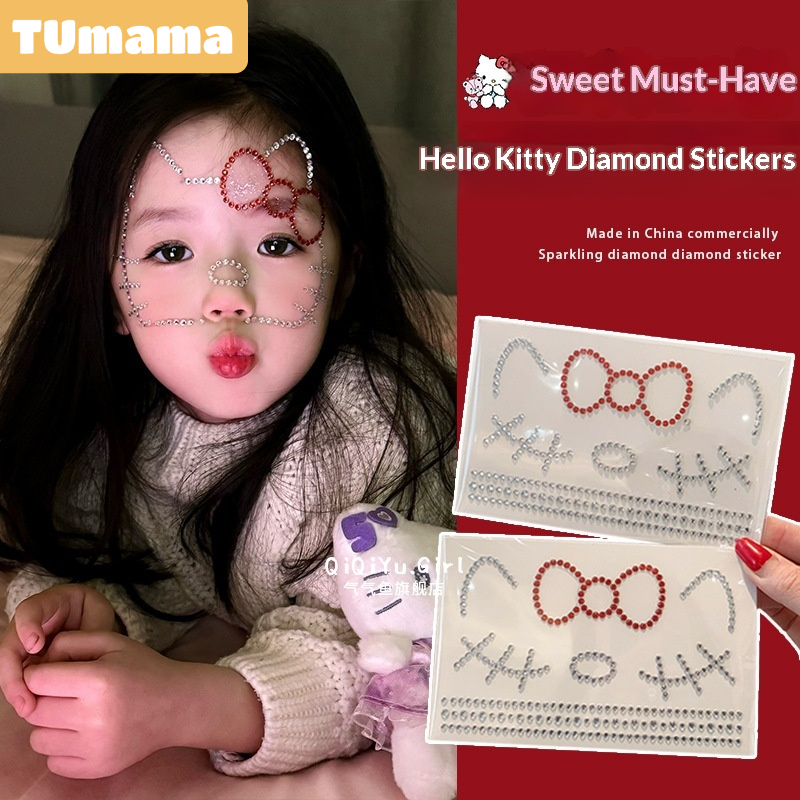 TUmama Children's Cartoon Face Rhinestone Stickers for Performance and Party Makeup ราคา 28 บาท*ส่งฟรี
