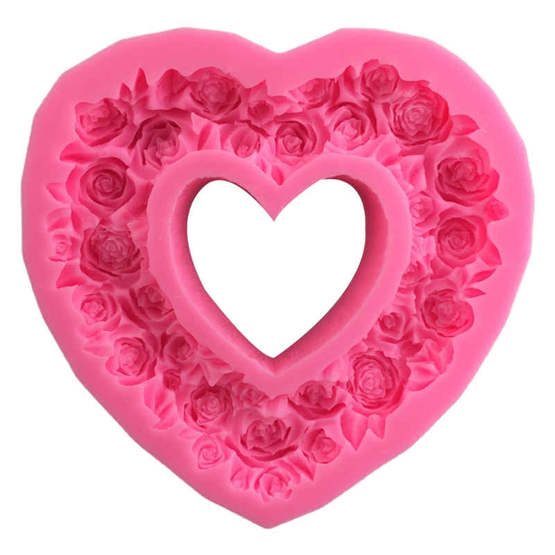 [UGJZP] Silicone 3D Heart Rose Shaped Valentine Fondant Mold Embossed Love Garland Mould 95AA ราคา 1,037 บาท*ส่งฟรี