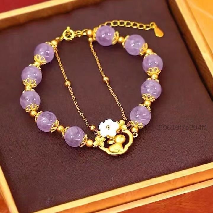 สร้อยข้อมือผีเสื้อลูกปัดสีม่วงสองชั้น - เครื่องประดับแฟชั่นสำหรับเด็กผู้หญิง - ยี่ห้อ OEM ราคา 54 บาท*ส่งฟรี