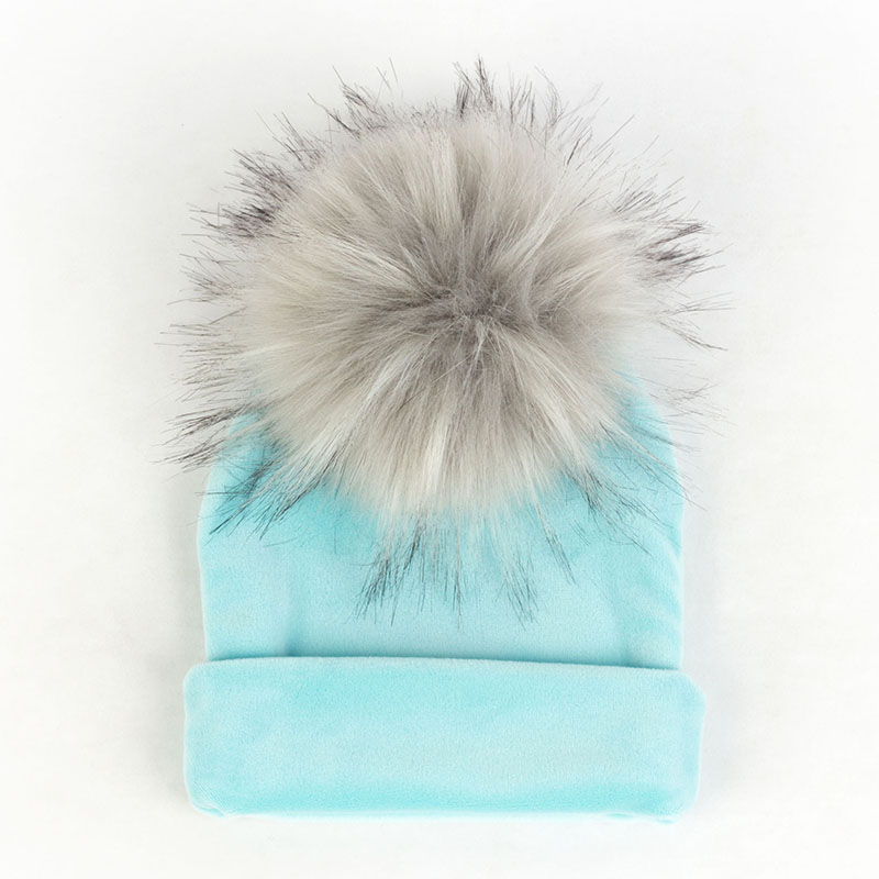 Nbhgy geebro mùa đông warme chế độ niedlichen bé mädchen jungen Samt Beanie hüte Ins solide Weichen diken flanell Babys Kinder giả pelz Pom Pom Túp lều mkjiu