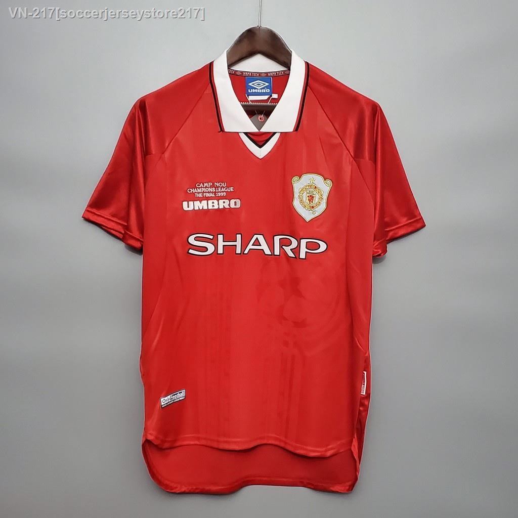 Football kit Man United 99-00 MU UCL FINAL Home Retro Soccer Jersey Football Vintage Shirt Classic K