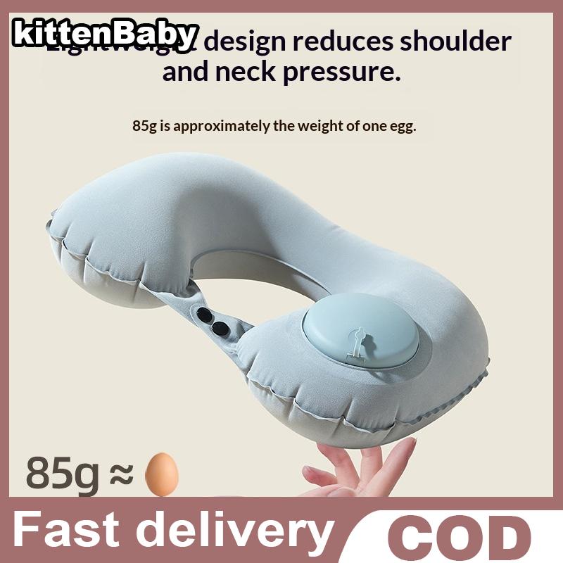 kittenBaby Đổ xô Inflatable xách tay cổ gối có thể được lưu trữ và tự đầy thích hợp cho du lịch ngoài trời chuyến đi kinh doanh cắm trại