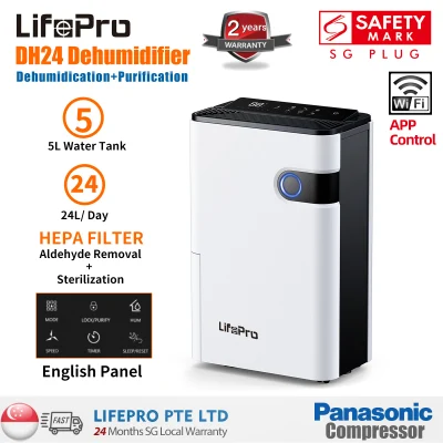 【New Listing Promotion】LifePro DH12 12L/D DH24 24L/D Dehumidifier with Compressor/ 3-pin SG Plug/ English Panel/ Up to 2-year SG Warranty