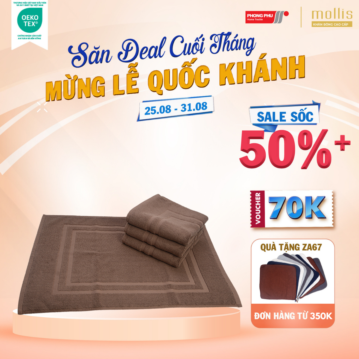 Thảm Chân Mollis Cotton 40x62cm Khăn Cao Cấp Thấm Hút Nhanh Chóng Dày Dặn Dễ Dàng Vệ Sinh Mau Khô Nhà Tắm Nhà Bếp FMV7