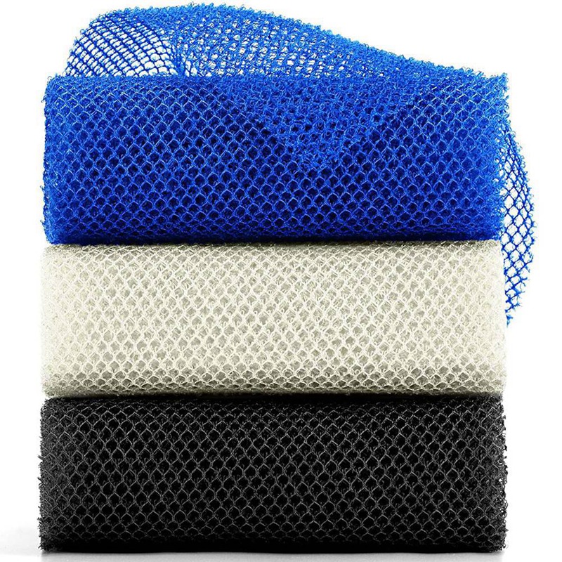 3 Pieces Bath Sponge African Net Long Net Bath Sponge Exfoliating Shower Body Scrubber Back Scrubber