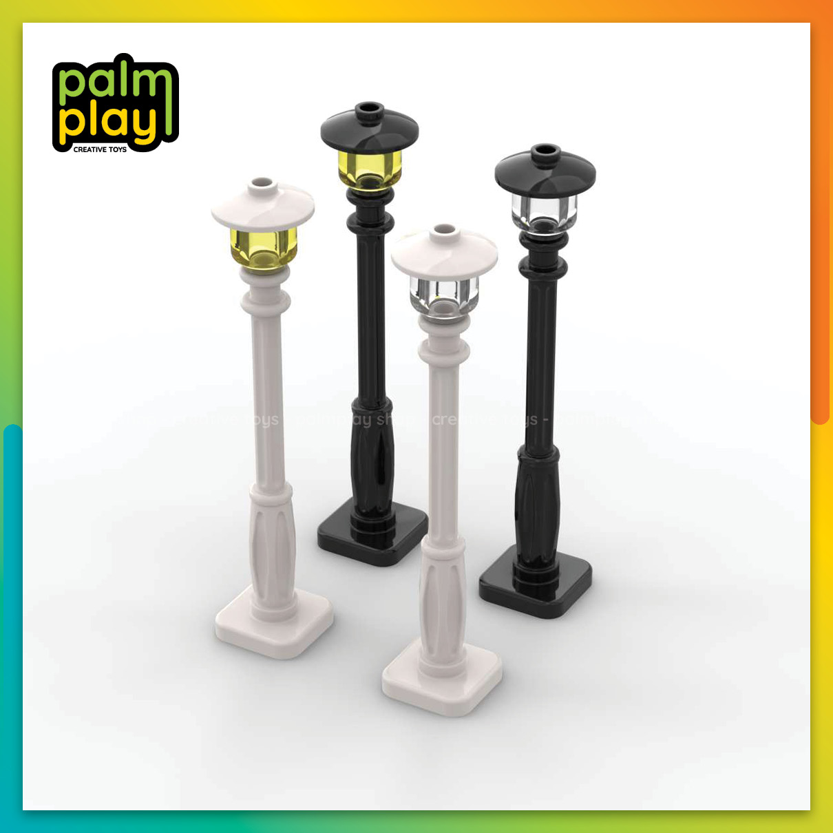 Mô hình MOC Cột Đèn Đường - Phụ kiện đồ chơi gạch lắp ráp xếp hình - Gói 4 chiếc