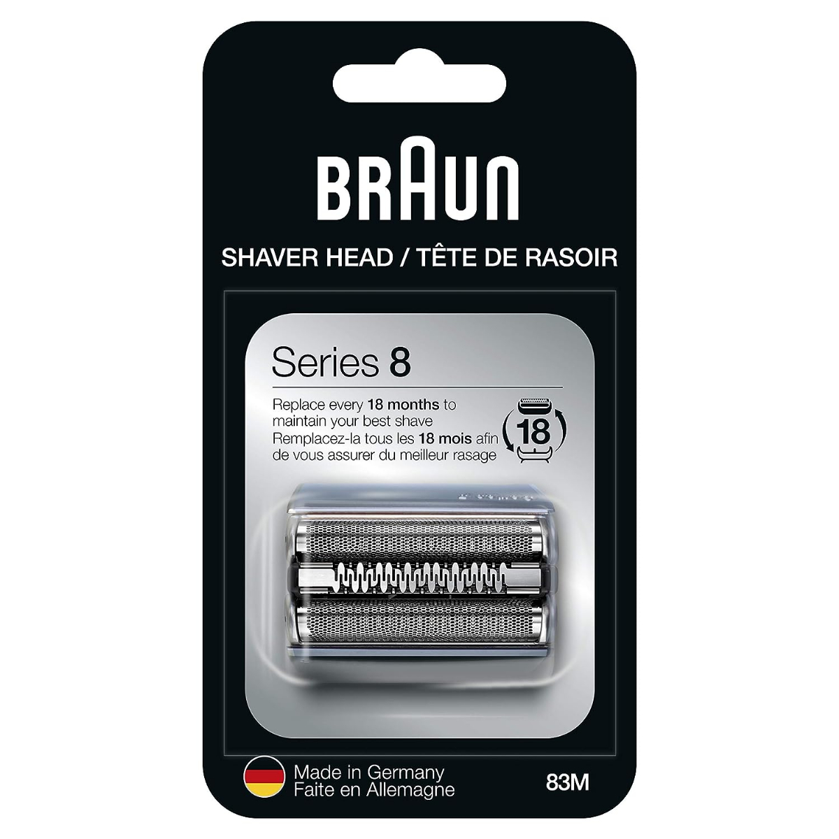 Braun Cleaning Tools Series 8 Electric Shaver Replacement Head - 83m - Compatible with Electric Razor 8370Cc, 8340S, 8350S ราคา 2,974 บาท*ส่งฟรี